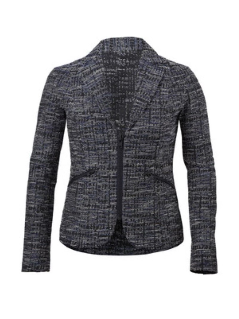 CAbi Navy and White Mingle Jacket - Textured Blazer Jacket